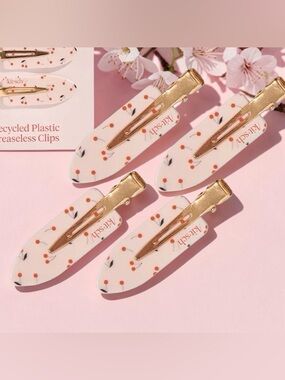 Kitsch hair clips cherry pattern, new set of 4
